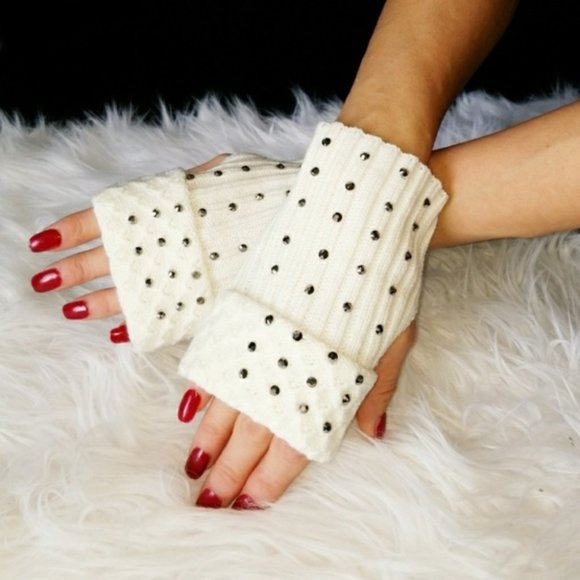 Rhinestone fingerless mitten/gloves - Picture 1 of 5